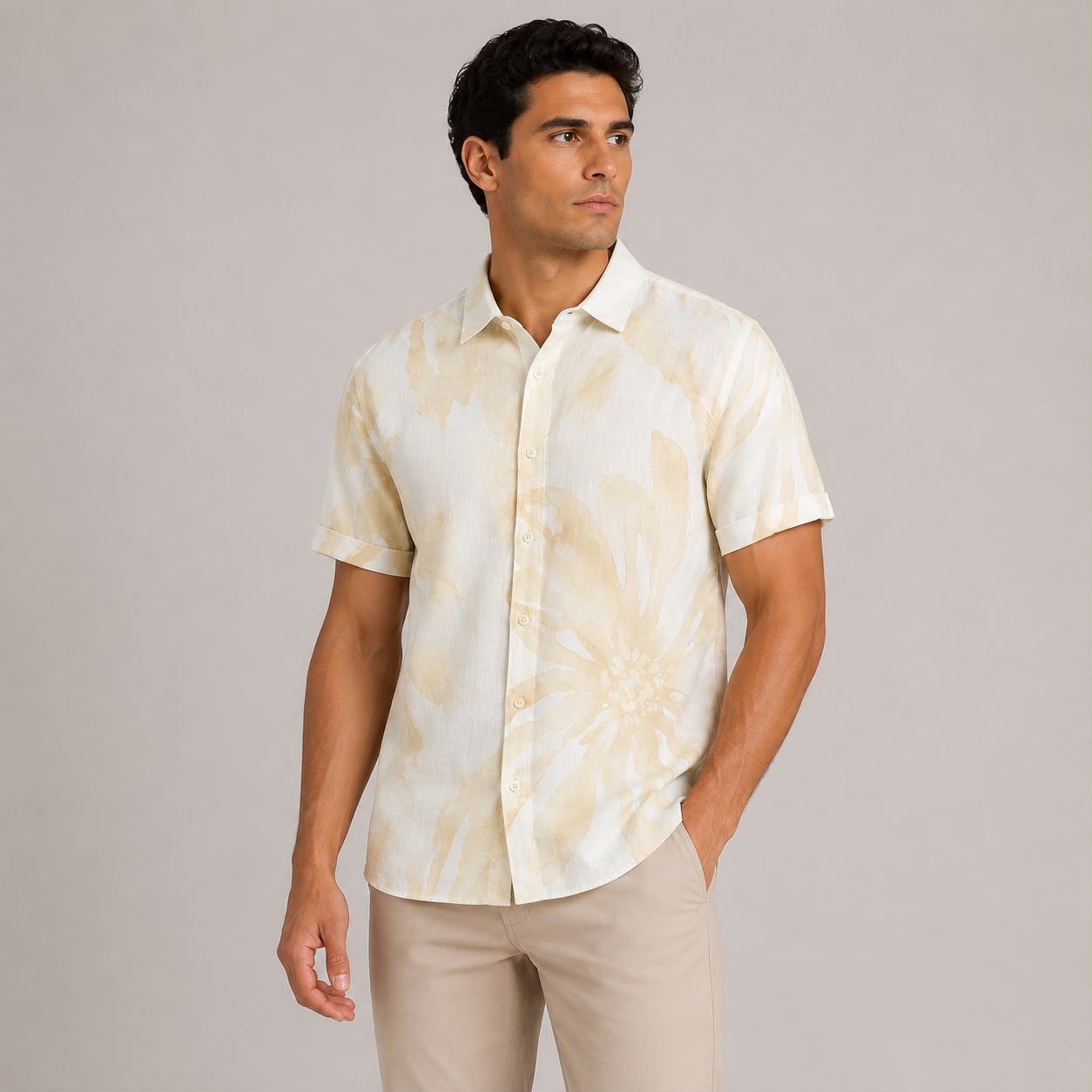 CAMISA MANGA CORTA ESTILO GUAYABERA