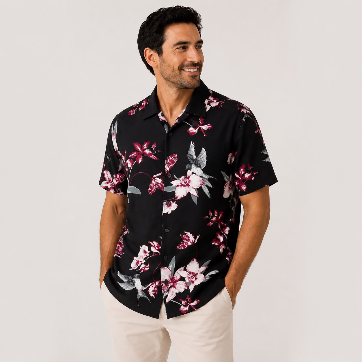 CAMISA MANGA CORTA ESTILO GUAYABERA